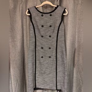 Houndstooth button dress